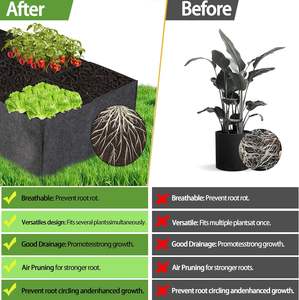 Sacs de culture en feutre réutilisables et durables à 4/6 compartiments, bacs de jardin surélevés avec poignées, pour intérieur et extérieur, jardinières de 10 gallons pour légumes et fleurs - Product Image 5