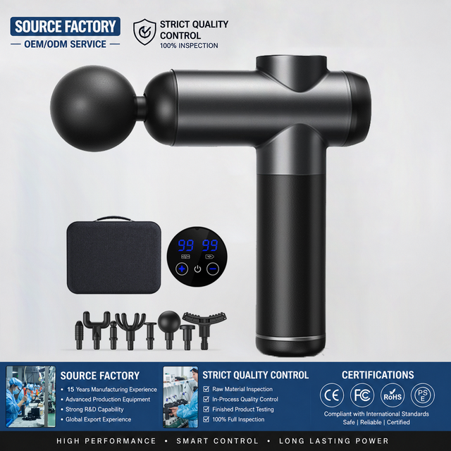 Pro Massagepistole 8-Head Massage Gun Deep Tissue Percussion Muscle Massager with LCD Screen for Enhanced Muscle Relaxation