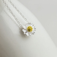 Colliers Marguerites en Argent 925 Nouvelle Tendance pour Femme, Vente en Gros Usine, Bijoux Cadeau Idéal pour les Fêtes