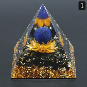 Commercio all'ingrosso 60MM resina piramide organica caduto pietra naturale cristallo curativo artigianato fatto a mano da Derco - Product Image 6