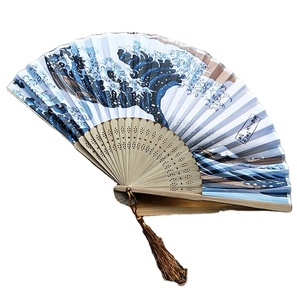 6 inch nóng bán tùy chỉnh quạt vải gấp lỗ tre Quạt Tay Cô Dâu cho quà tặng khuyến mãi - Product Image 4