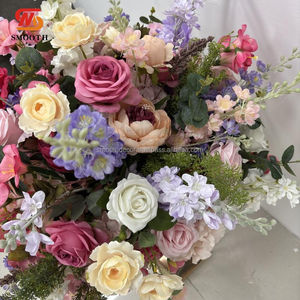 SMOOTH Oem Boda Flor Bola Arreglo Hecho a mano Boda Centro de mesa Artificial Rojo Blanco Rosa Flor Bolas - Product Image 2