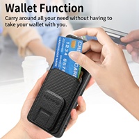 Étui en similicuir antichoc avec fente magnétique pour cartes et support invisible pour Redmi Note 15 Pro, Xiaomi 17 Pro Max, K90 – Protection intégrale simple