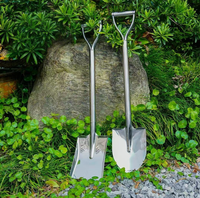 Pelles à manche en D de haute qualité, qualité industrielle, entièrement en acier inoxydable, pour le jardinage, le camping, l'agriculture