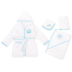 100% puro cotone velluto 4 pezzi Set <span class=keywords><strong>accappatoio</strong></span> bambino con cappuccio ricamato morbido traspirante compresso per neonato per uso bagno - Product Image 2