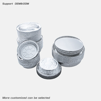 Conteneur en aluminium rond de qualité supérieure, compatible micro-ondes, de qualité alimentaire, avec couvercle, résistant au four, pour la restauration à emporter