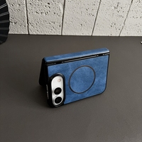 Étui de téléphone à charnière en cuir PU avec coque arrière magnétique de protection pour iPhone Duo