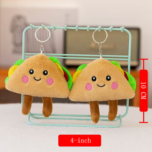 Lindo llavero de peluche de taco, suave, con diseño de comida mexicana, patas colgantes, colgante para mochila, cara sonriente de dibujos animados, regalo - Product Image 2