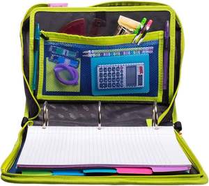 Case-it Mighty Zip Tab Zipper Binder,Zipper Ring Binder Blue Bag Ring Binder and Letter Size <b>Writing</b> <b>Pad</b>, Black Zipper Binder - Product Image 2