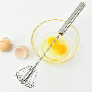 Batteur à œufs semi-automatique en acier inoxydable, fouet manuel en fil métallique de 12 pouces, mélangeur à crème pour usage en cuisine - Product Image 3