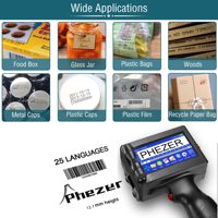 Printer Inkjet Genggam Portabel Profesional Phezer P15 dengan Baterai 2200mAh, Pengkode Nomor Batch Tanggal