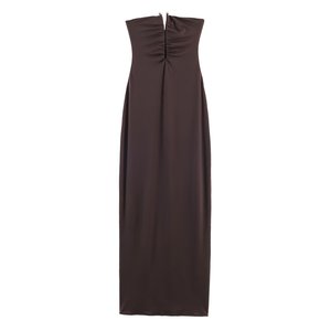 TAOP&ZA Robe Midi Élégante et Ajustée sans Bretelles avec Volants Plissés Printemps/Été 2026 Style Européen et Américain 4770303 - Product Image 1