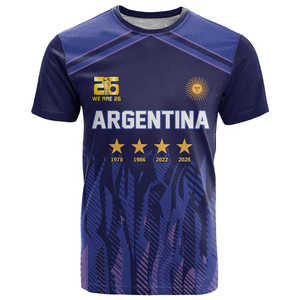 2026 Arjantin Şampiyonu Dört Yıldızlı Futbol Forması Erkekler İçin Bisiklet Yaka Tişört Temel Kısa Kollu ARG Taraftarları ve Messi Destekçileri İçin - Product Image 1