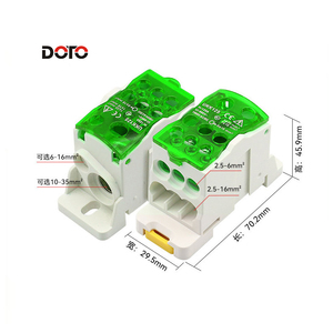 Bloque de Terminales UKK 125A, Monofásico <span class=keywords><strong>Unipolar</strong></span>, Montaje en Riel DIN, Bloque de Distribución de Energía Tipo Tornillo para Panel Eléctrico - Product Image 3