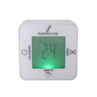 Kreatif Ukuran Kecil Empat Sisi Jam Elektronik Digital LED Backlit Alarm Jam dengan Waktu Suhu Kalender Abadi