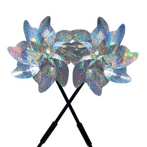 Éolienne anti-oiseaux à 8 pales avec vitesse du <span class=keywords><strong>vent</strong></span> rapide et lumière laser pour balcons, vergers et potagers - Product Image 2