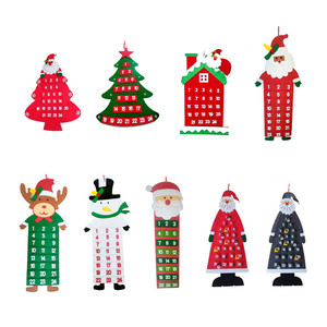 Custom 24 Days <strong>Christmas</strong> Countdown Calendar <strong>Wall</strong> Decoration Santa Claus Felt <strong>Christmas</strong> <strong>Tree</strong> Ornaments Advent Calendar - Product Image 6