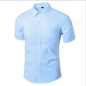 Camicia da uomo a maniche corte monopetto, non stirabile, casual elegante, in poliestere, all'ingrosso dalla fabbrica cinese - Product Image 4