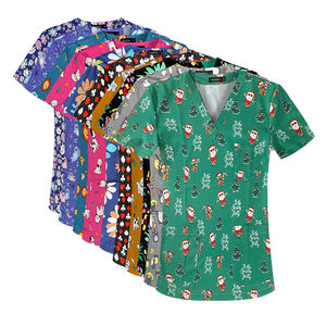 Unisex Frauen Medical Scrub Tops Baumwolle Stretchy Scrub Tops Medizinische Uniformen Gedruckte Peelings Top Großhandel - Product Image 6