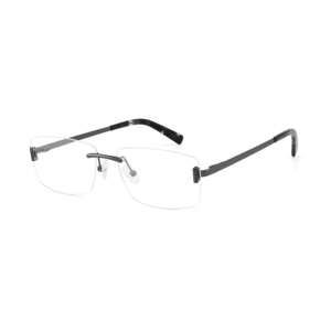 Vente en gros de montures styliste sans cadre Fashion High Classic cadre optique simple carré sans cadre à montage par vis pour hommes - Product Image 3