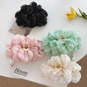 Grandes pinces à cheveux en dentelle <span class=keywords><strong>rose</strong></span> multicouches pour femmes et filles, vente en gros de pinces à cheveux en forme de papillon, <span class=keywords><strong>crabe</strong></span> et requin en maille - Product Image 4