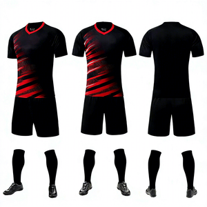 Camisetas de Fútbol Personalizadas con Logotipos para Hombre, 100% Poliéster, Transpirables, de Secado Rápido, Cuello en V, <span class=keywords><strong>Manga</strong></span> Corta, Tela Elástica, OEM - Product Image 1