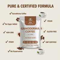 Café instantané à faible teneur en acide et riche en antioxydants, à base de Ganoderma Lucidum, en poudre, marque privée OEM, vente chaude