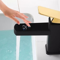Beelee – robinet de salle de bain intelligent avec affichage de la température, couleur noire, eau chaude et froide, mitigeur de lavabo
