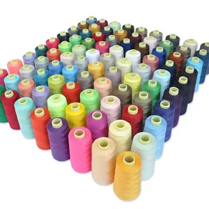 Nhà Máy 40/2 Chỉ May Phụ Kiện Quần Áo Dụng Cụ May Nhiều Màu Độ Bền Cao Sợi Polyester Thô 100%