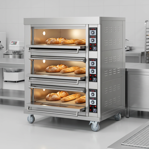<span class=keywords><strong>Four</strong></span> à sole électrique à trois niveaux <span class=keywords><strong>et</strong></span> six plateaux, à commande par cadran, avec porte vitrée, haute efficacité, pour boulangerie - Product Image 4