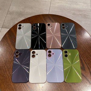 Luxury Electroplate Laser Back <b>Cover</b> With Camera Lens <b>Protector</b> Phone Case for iPhone 16 16 Pro Max 15 14 13 12 - Product Image 1