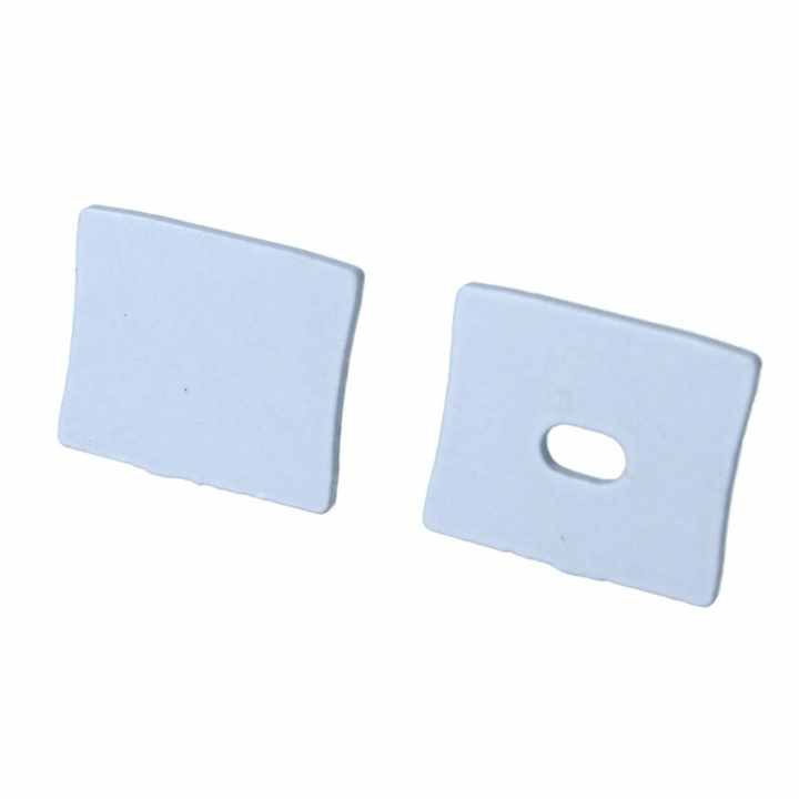 Metal End Cap Kit With and Without Hole, White Color, for High Aluminum Profile BAZ1715 - Lighting /