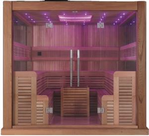 Luxus Massivholz 6 Personen Outdoor Sauna haus Traditionelle Trocken dampfbäder - Product Image 5