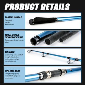 Canne à pêche de surf en fibre de carbone OEM Factory Sea 4,2 m (14 pi, 15 pi) pour la pêche en mer, cannes à pêche spinning de surf en 3 brins pour la saumonnerie - Product Image 3