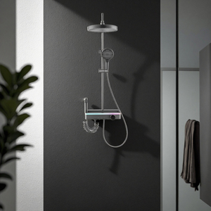 Chất lượng cao Brass hot và nước lạnh Mixer hệ thống Piano Key nhiệt độ hiển thị kỹ thuật số phòng tắm thông minh Vòi Hoa Sen với LED ánh sáng - Product Image 3