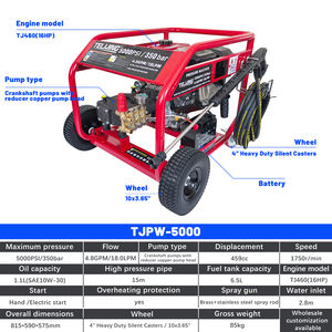Hidrolavadora de Gasolina de Ultra Alta Presión 350 bar 5000PSI 16HP con Ruedas Silenciosas, Manguera de 15m y Bomba AR para Limpieza Antioxidante de Cubiertas de Puentes - Product Image 6