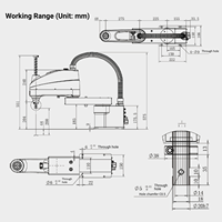 Bras robotisé SCARA 4 axes KLA500-6N, charge utile 6 kg, portée 500 mm, avec contrôleur personnalisable pour l'assemblage, le chargement, le prélèvement et le placement