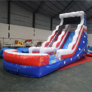 Thương mại Mỹ sao cờ <span class=keywords><strong>Inflatable</strong></span> nước SLIDES cho Thuê Ngoài trời <span class=keywords><strong>Inflatable</strong></span> <span class=keywords><strong>Bouncer</strong></span> trượt với hồ bơi - Product Image 3