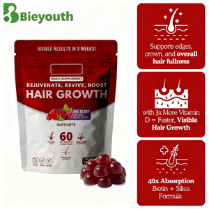 Gomitas para el Crecimiento del Cabello OEM, Suplemento de Belleza para un Cabello Saludable, con <span class=keywords><strong>Vitamina</strong></span> D Añadida - Product Image 1