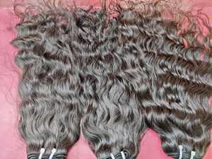 Tissage de cheveux à DOUBLE trame fait à la MACHINE, naturel, ondulé + CLOSURE - Product Image 5