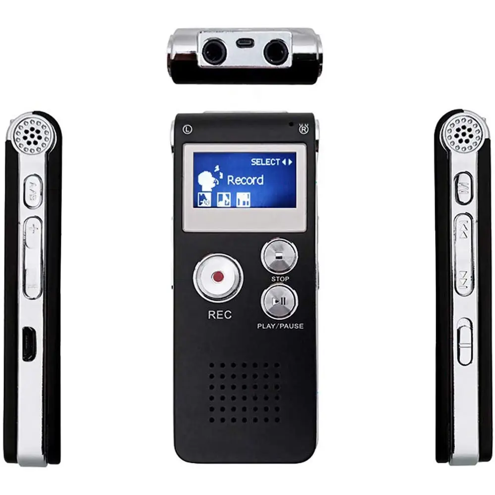 Gravador de voz, gravador de voz usb com gravador de áudio digital com wma/wav/mp3/ogg, microfone embutido, função de mp3 pq138