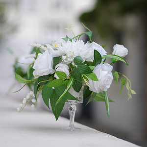 Table de réception de mariage Vase Décor Arrangement Floral Blanc Rose Verdure Coupe Fleur <span class=keywords><strong>Photo</strong></span> Props Banquet Événement Fournitures A8624 - Product Image 5