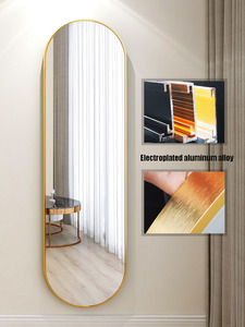 <span class=keywords><strong>Specchio</strong></span> da parete moderno con struttura in lega di alluminio piastra di <span class=keywords><strong>terra</strong></span> ovale porta bagno <span class=keywords><strong>a</strong></span> parete decorativo in metallo <span class=keywords><strong>specchio</strong></span> - Product Image 4