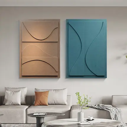Morden Living Room Decoration Abstract Three-Dimensional Mixed Media Art Painting Geometric Handmade 3D Artwork
