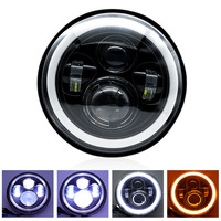 Phare LED H4 pour moto et véhicule tout-terrain, 12V, 7 pouces, 6000K, 6500 Lumens, universel, pour modification d'éclairage automobile
