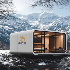 CASA Prefab 20ft 40ft Tiny House Panel de sándwich de acero desmontable Cabina de troncos para hoteles Casa móvil Baño Supermercado Cabine De - Product Image 3