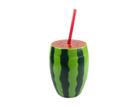 Cartoon fruitdesign rietjesbeker waterfles multicolor food grade PP drinkbeker voor zomerfeesten citroen ananas watermeloen