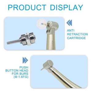 Attrezzatura Dentale per Bambini, Manipolo ad Alta Velocità Miniaturizzato, Turbina 2/4 Fori, Spray d'Acqua Singolo, LED, Pulsante, Cuscinetti in Ceramica - Product Image 3