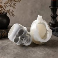 Moule en silicone 3D réutilisable en forme de crâne, idéal pour la décoration de gâteaux, les pots de plantes succulentes en ciment et les créations DIY d'Halloween - Meilleure vente