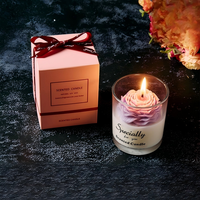 Lilin Aroma Wangi Tahan Lama dalam Stoples Kaca Berbentuk Bunga Mawar Buatan Tangan, Cocok untuk Souvenir Pernikahan, Hadiah Ulang Tahun & Hari Valentine